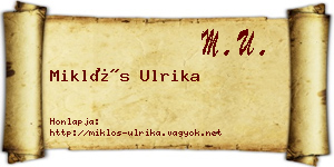Miklós Ulrika névjegykártya